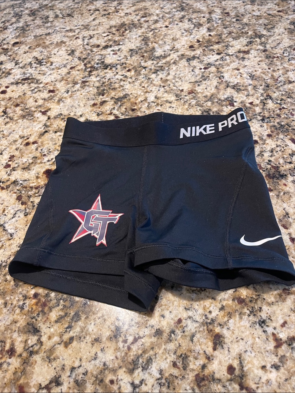 Nike Black Compression Shorts with Red Star Team Logo